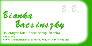 bianka bacsinszky business card